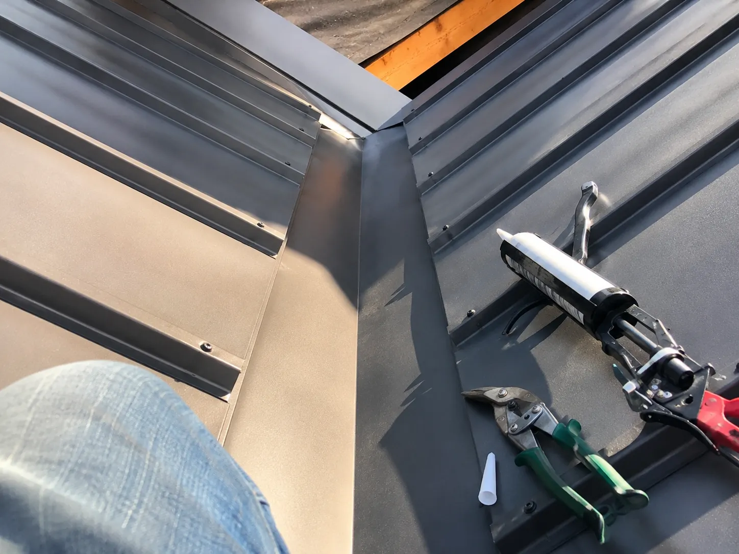 Metal roof valley flashing installation detail