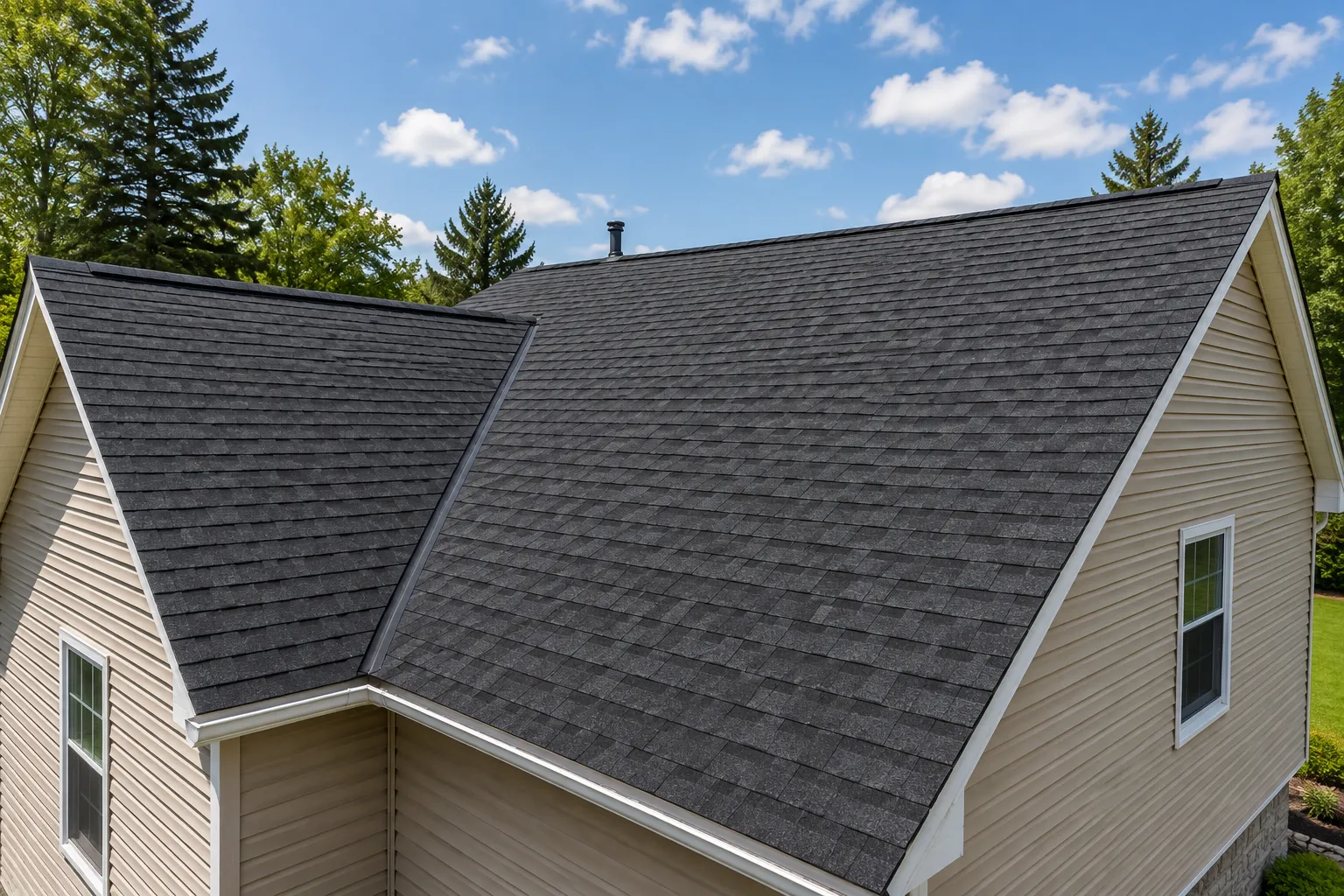 New architectural asphalt shingle roof installation — Surrey, BC